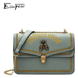 PU Leather Small Shoulder Bag For Women Chain Lock Messenger Bag
