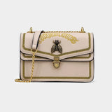 PU Leather Small Shoulder Bag For Women Chain Lock Messenger Bag