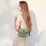 PU Leather Small Shoulder Bag For Women Chain Lock Messenger Bag