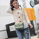 PU Leather Small Shoulder Bag For Women Chain Lock Messenger Bag