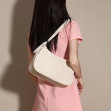 PU Leather Soft Shoulder Bags Women Underarm Minimalist Cross Body