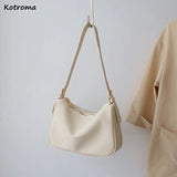PU Leather Soft Shoulder Bags Women Underarm Minimalist Cross Body
