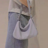 PU Leather Soft Shoulder Bags Women Underarm Minimalist Cross Body