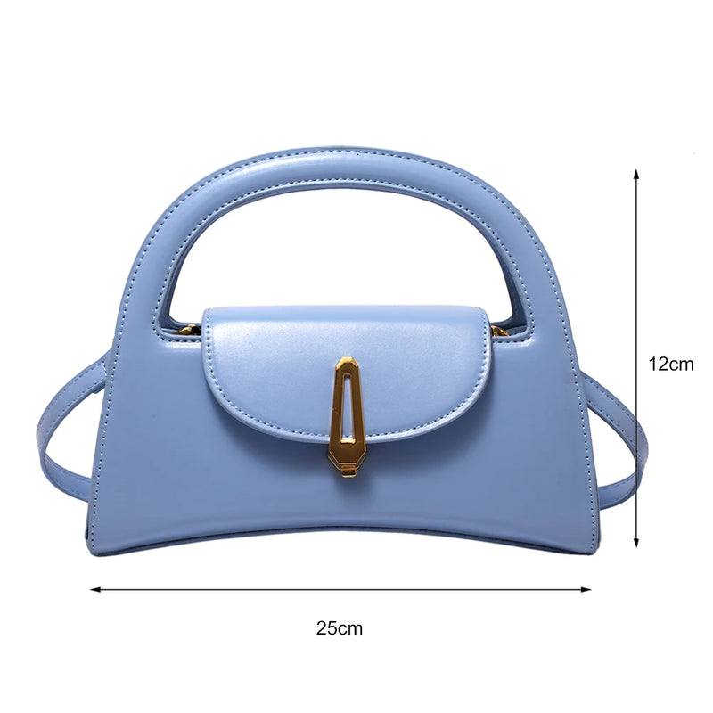 PU Leather Solid Messenger Bag Flap Lady Crossbody Bag for Women