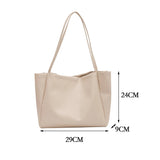 PU Leather Solid Women Shoulder Shopping Bag Casual Ladies Large Capacity Tote H