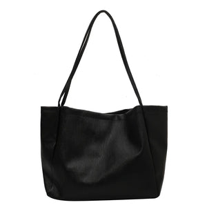 PU Leather Solid Women Shoulder Shopping Bag Casual Ladies Large Capacity Tote H