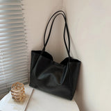 PU Leather Solid Women Shoulder Shopping Bag Casual Ladies Large Capacity Tote H
