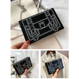 Cartoon Chain Shoulder Bag PU Leather Square Crossbody Purse