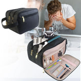 Waterproof PU Leather Toiletry Bag for Men Women