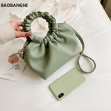 PU Leather Tote Bags For Women Solid Cloud Bag Female Crossbody
