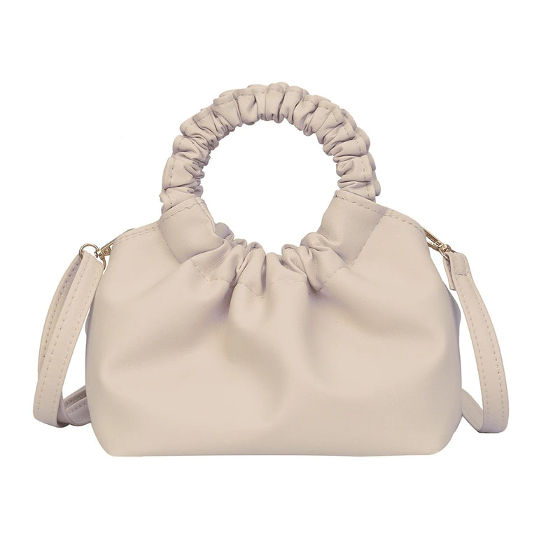 PU Leather Tote Bags For Women Solid Cloud Bag Female Crossbody