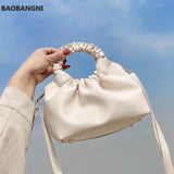 PU Leather Tote Bags For Women Solid Cloud Bag Female Crossbody