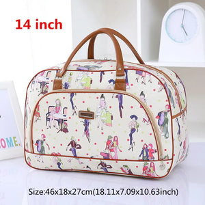 PU Leather Travel Tote Bags Large Feminine Overnight Weekend Duffle Organizer