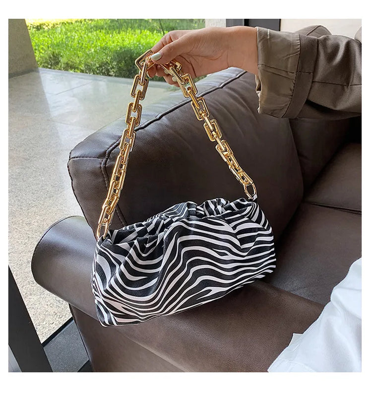 Cloud Shape PU Leather Underarm Crossbody Shoulder Bag for Women