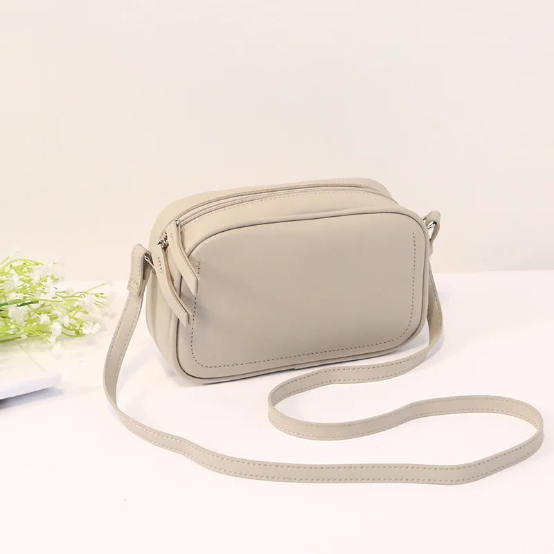 Vintage Women Crossbody Bag High Shoulder Small Solid Square Bag