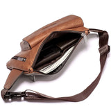 Men's PU Leather Waist Bag Travel Fanny Pack Belt Pouch Cell Phone Sling Bag