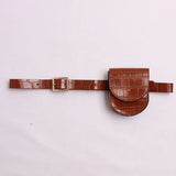 Women's PU Leather Waist Bag Fanny Pack Retro Mini Travel Chest Belt Bag