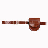 Women's PU Leather Waist Bag Fanny Pack Retro Mini Travel Chest Belt Bag