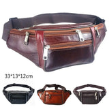 PU Leather Waist Bag Waist Pack Funny Pack Belt Bag Men Chain Waist