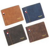 Men's Casual Short Wallet Small Clutch Male PU Leather Purse