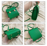 Crocodile PU Leather Women Backpack School Bags