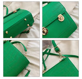 Crocodile PU Leather Women Backpack School Bags