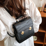 Crocodile PU Leather Women Backpack School Bags