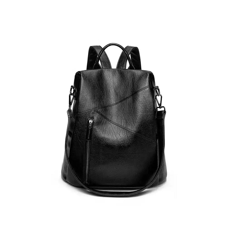 PU Leather Women Backpack Casual Stylish Multi-pocket Girls Shoulder Bag