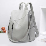 PU Leather Women Backpack Casual Stylish Multi-pocket Girls Shoulder Bag