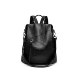 PU Leather Women Backpack Casual Stylish Multi-pocket Girls Shoulder Bag
