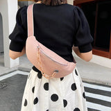 PU Leather Women Banana Waist Bag Hip Belt Pack