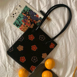 PU Leather Women Clutch Purse Handbags Vintage Flower Ladies Shoulder Bags