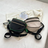PU Leather Women Crossbody Chest Bag Zipper Fanny Phone Pouch Saddle Purse