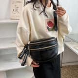 PU Leather Women Crossbody Chest Bag Zipper Fanny Phone Pouch Saddle Purse