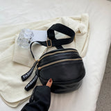 PU Leather Women Crossbody Chest Bag Zipper Fanny Phone Pouch Saddle Purse