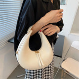 PU Leather Women Handbag Purses Vintage Wallet Double Zipper Half Moon Crescent