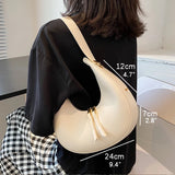 PU Leather Women Handbag Purses Vintage Wallet Double Zipper Half Moon Crescent