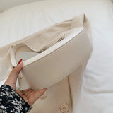PU Leather Women Handbag Purses Vintage Wallet Double Zipper Half Moon Crescent
