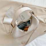 Vintage PU Leather Women Handbag Double Zipper Crescent Shoulder Bags
