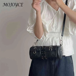 PU Leather Women Messenger Bag Bandage Underarm Bags Casual Adjustable