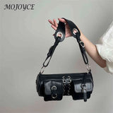 PU Leather Women Messenger Bag Bandage Underarm Bags Casual Adjustable