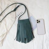 Vintage Fringe Tassel Women's Phone Bag Small Crossbody Bag
