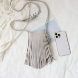 Vintage Fringe Tassel Women's Phone Bag Small Crossbody Bag