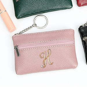 Pink PU Leather Key Bag Organizer Pouch Business Key Case