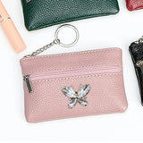 Pink PU Leather Key Bag Organizer Pouch Business Key Case