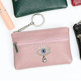 Pink PU Leather Key Bag Organizer Pouch Business Key Case