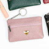 Pink PU Leather Key Bag Organizer Pouch Business Key Case
