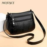 PU Leather Women Shoulder Bag Solid Messenger Crossbody Bags Multi-pocket
