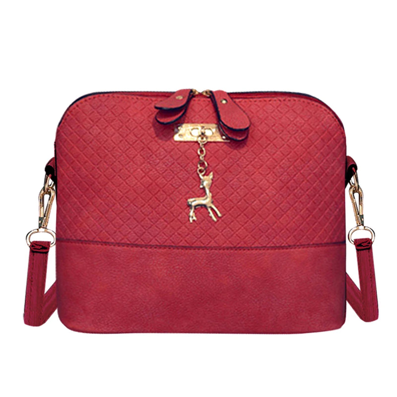 PU Leather Women Shoulder Bag Female Purse Deer Pendant Handbags
