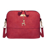 PU Leather Women Shoulder Bag Female Purse Deer Pendant Handbags
